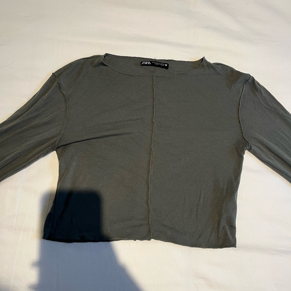 Zara long sleeve crop top - M